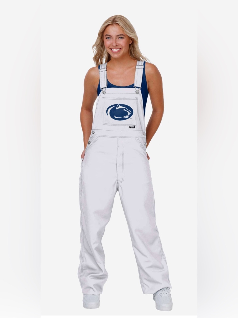 NWT Penn State White Overalls with Nittany Lion logo